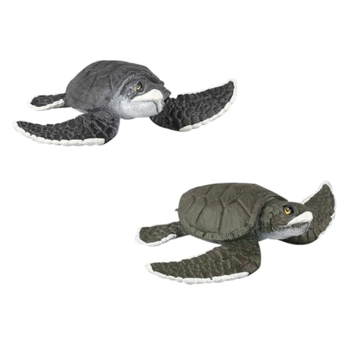 minkissy 2 Stück Realistische Schildkrötenfiguren Künstliche Meeresbewohner Deko für Lernspielzeug und Hausdekoration aus Robustem Gefertigt von minkissy