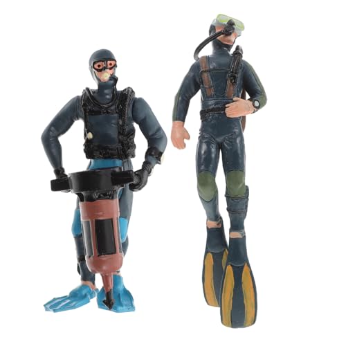 minkissy 2 Stück Realistische Taucher Figuren Deko Modelle aus Solidem Material Detailreiche Gestaltung Pädagogisches und für Unterwasser Nachbildung von minkissy