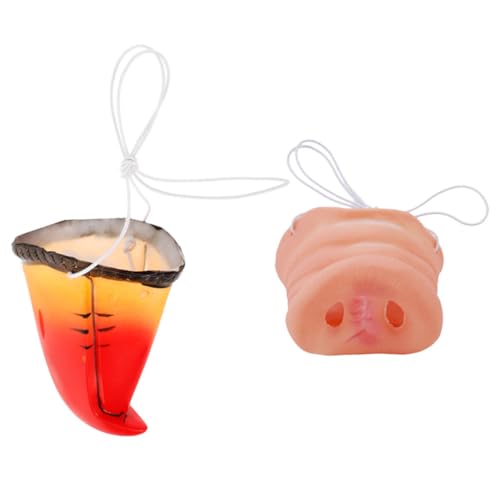 minkissy 2 Stück Realistische Tiernasen Zubehör Papageien und Schweinenase für Halloween Partys Cosplay Dress Up Tierkostüm Requisiten für Thematische Events von minkissy