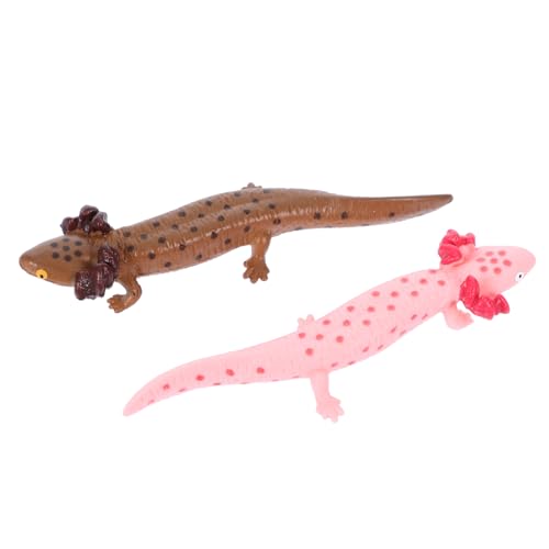 minkissy 2 Stück Realistisches Salamander Modell Farbenfrohe Langlebige Kunststofffigur Detailgetreue Tiernachbildung für Garten Wohnzimmer Terrasse als Outdoor Deko und Lernspielzeug von minkissy