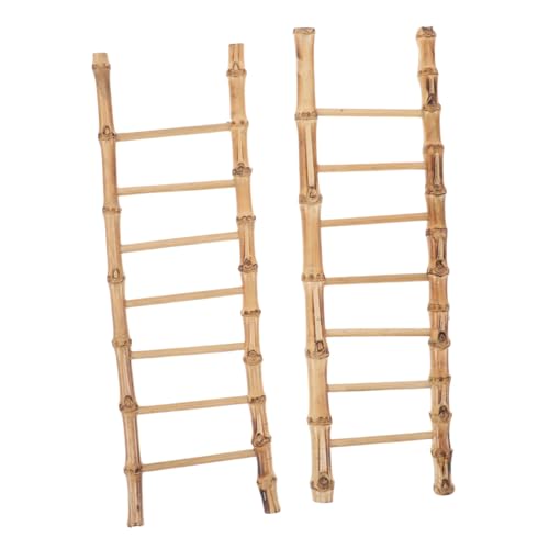 minkissy 2 Stück Retro Bambusleiter für Puppenhaus Dekoration Miniatur Zubehör für DIY Elegante Sandgarten Deko von minkissy