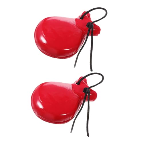 minkissy 2 Stück Rote Holz kastagnetten Percussion Fingerinstrumente für Musikspielzeug Ab Jahren mit Klarem Klang und Robuster Verarbeitung Koordination und Handgelenkstärke von minkissy