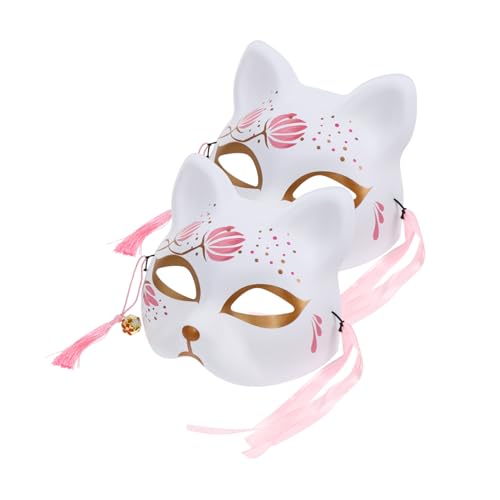 minkissy 2 Stück Sakura Fuchs Halbmasken Cosplay für Halloween Karneval Maskenball Erwachsene minkissy 2 Stück Sakura Fuchs Halbmasken Cosplay für Halloween Karneval Maskenball Erwachsene von minkissy