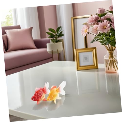 minkissy 2 Stück Simulation Goldfisch Kleine Künstliche Fischfiguren für Aquarium Dekoration Realistische Goldfisch Modelle Rot Sichere Langlebige Spielzeuge zur Wissensförderung von minkissy