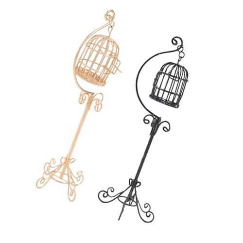 minkissy 2 Stück Standfuß Viktorianisches Puppenhaus Zubehör Detailgetreue Offene Mini Käfig Figur für Mikro Garten und Feenlandschaft Dekoration Schwarz-Gold minkissy 2 Stück Standfuß Viktorianisches Puppenhaus Zubehör Detailgetreue Offene Mini Käfig Figur für Mikro Garten und Feenlandschaft Dekoration Schwarz-Gold von minkissy