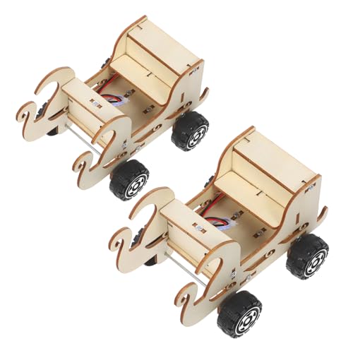 minkissy 2 Stück Stem Bausatz für DIY Holzmodell Auto mit Sprachsteuerung Wissenschaftliches Lernspielzeug für Drinnen und Draußen Stem Technik Experiment Fahrzeug zum Selberbauen von minkissy
