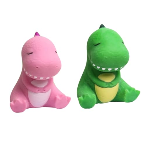 minkissy 2 Stück Stressspielzeug Dinosaurier Lustiges Buntes Dehnbares Squeeze Toy zur Stressreduktion für Erwachsene und Partygeschenk und Dekoratives Druckspielzeug Zufällige Farbe von minkissy
