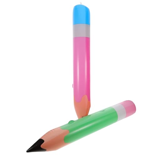minkissy 2 Stück Teiliges Aufblasbares Bleistift und Wachsmalstift Dekoset Riesige Leichte Aluminiumfolie Ballons Tragbar für Geburtstagsfeiern Klassenzimmer Spielplatz Innen und von minkissy
