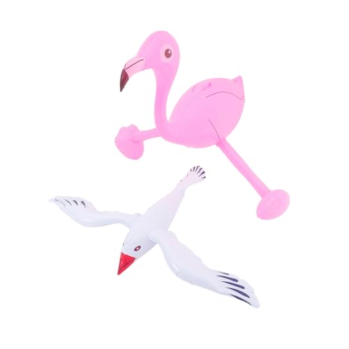 minkissy 2stücke Aufblasbarer Flamingo Figur Pool Spielzeug Strand Motto Party Dekoration Schwimmendes Becken Spielzeug Hawaii Party von minkissy
