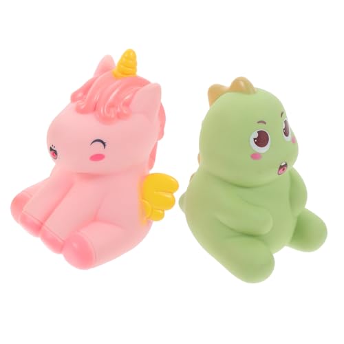 minkissy 2 Stück Teiliges Badespielzeug Niedliche Spritztiere Einhorn Dino Schwimmend Sicher für Badewanne Pool Wasserspaß und Kinderparty Fördert Handmotorik Kleinkinder von minkissy