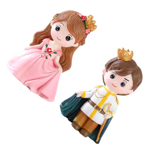 minkissy 2 Stück Teiliges Cake Ornament Prinzessin Vera und Prinz William Tortendeko Geburtstagsfeier Party Dekoration Resin Figuren Kuchenaufsatz für Mädchen und Jungen von minkissy