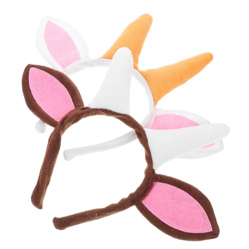 minkissy 2 Stück Teiliges Haarreif mit Süßen Ziegenhörnern und Ohren Leichter Stabiler Party Haarreifen für Halloween Karneval Geburtstag Kostümzubehör von minkissy