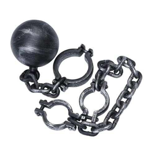 minkissy 2 Stück Teiliges Halloween Deko Kunststoff und Handschellen mit Ball Realistische Gefangenen Leichtes Sicheres Material für Halloween Partys und Kostümierungen minkissy 2 Stück Teiliges Halloween Deko Kunststoff und Handschellen mit Ball Realistische Gefangenen Leichtes Sicheres Material für Halloween Partys und Kostümierungen von minkissy