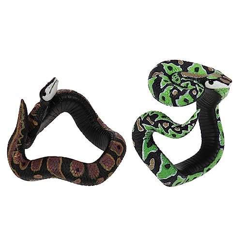 minkissy 2 Stück Teiliges Halloween Schlangen Realistisch Simulierte Schlangenmodelle Flexible Schlangen Armbänder Bunten Farben für Halloween Deko und Streiche Umweltfreundliches Material von minkissy