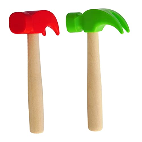minkissy 2 Stück Teiliges Hammer Leichter Holz Klopfhammer Fördert Hand Auge Koordination und Motorik für Jungen und Mädchen Praktische Kinderwerkzeuge für Kreative Spiele von minkissy