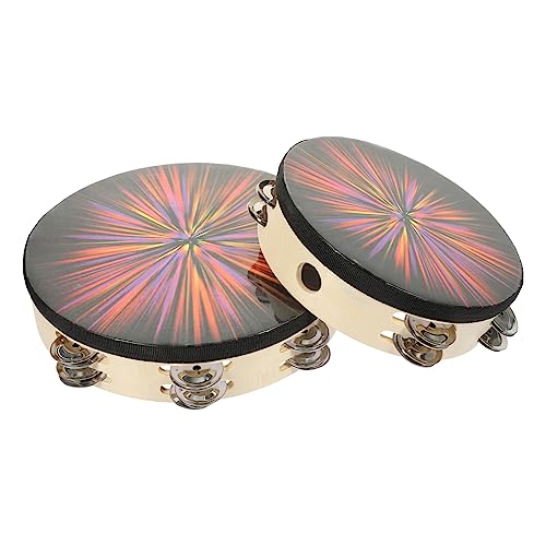 minkissy 2 Stück Teiliges Handtrommel Buntem Percussion Design Robuste Musikinstrumente zur Musikalischen Früherziehung für Jungen und Mädchen Fördert Motorische Fähigkeiten und von minkissy