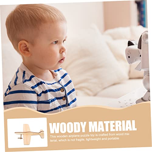 minkissy 2 Stück Teiliges Holzflugzeug Bausatz Puzzle ohne Kleber Vorgefertigte Teile DIY Holzspielzeug für Jungen und Mädchen Hand Auge Koordination von minkissy