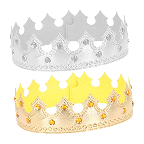 minkissy 2 Stück Teiliges Königliches Kostüm für Stabile Glitzernde Geburtstagskronen in Gold und Silber Haar Accessoires für Party und Fasching von minkissy