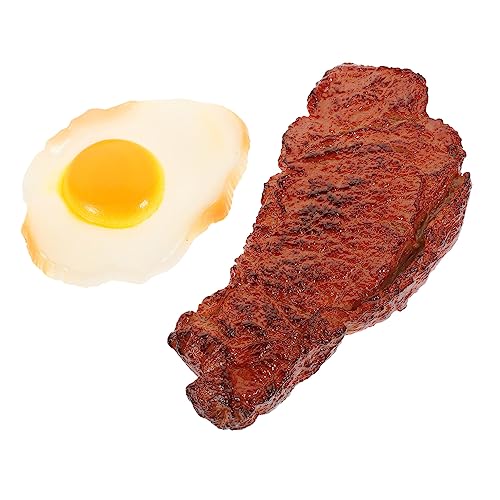 minkissy 2 Stück Realistisches Kunststeak mit Pochiertem Ei Spielküchen Deko für Kinder und Restaurants Künstliches Lebensmittelmodell aus Pflegeleichtem Kunststoff minkissy 2 Stück Realistisches Kunststeak mit Pochiertem Ei Spielküchen Deko für Kinder und Restaurants Künstliches Lebensmittelmodell aus Pflegeleichtem Kunststoff von minkissy