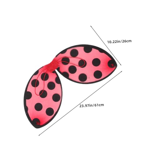 minkissy 2 Stück Teiliges Marienkäfer Flügel Rot Faltbar Leichtes Kostüm Accessoire für Mädchen Halloween Bühnenauftritte Rollenspiele und Verkleidung von minkissy