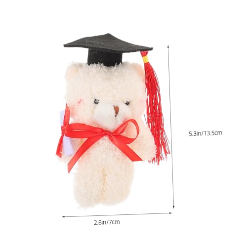 minkissy 2 Stück Teiliges Mini Plüschbär Abschlussbär Flauschig Haptisch Strapazierfähig für DIY Basteln Abschlussfeier Dekoration Zubehör von minkissy