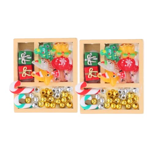 minkissy 2 Stück Teiliges Miniatur Dollhouse Zubehör Candy Dekoration Bunte Süßigkeiten Mini Ornamente für Weihnachtsdeko Kreative Mini Candy Modelle für Puppenhaus Festliche Bastelideen von minkissy