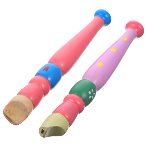 minkissy 2 Stück Teiliges Orff Holzflöten Blockflöte Musikinstrument Bunt für Junge Mädchen Geburtstagsgeschenk Handlich Pädagogisch von minkissy