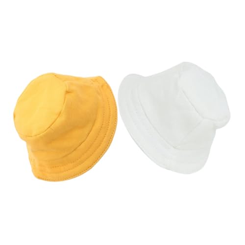 minkissy 2 Stück Teiliges Puppen Fischerhut aus Weichem Baumwollplüsch Niedliche Hüte für Puppenkleidung Dekorative UV Schutz Kappen zum Verkleiden und Fotografieren von Puppen von minkissy