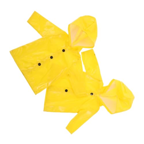 minkissy 2stücke Puppenbekleidung Regenponcho Outfits Kleid Kappenregenmantel Zubehör Rollenspiel Feinmotorik Für Puppe Gelb Plüschtier-Outfit Kuscheltierkleidung Kuschelbärkleidung Puppenr von minkissy