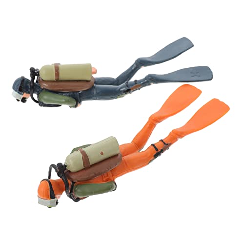 minkissy 2 Stück Teiliges Realistische Taucher Figuren Miniatur Unterwasser Explorer Modelle für Aquarium Dekoration und Szenenlayout Detailgetreue Taucher Ornamente für von minkissy