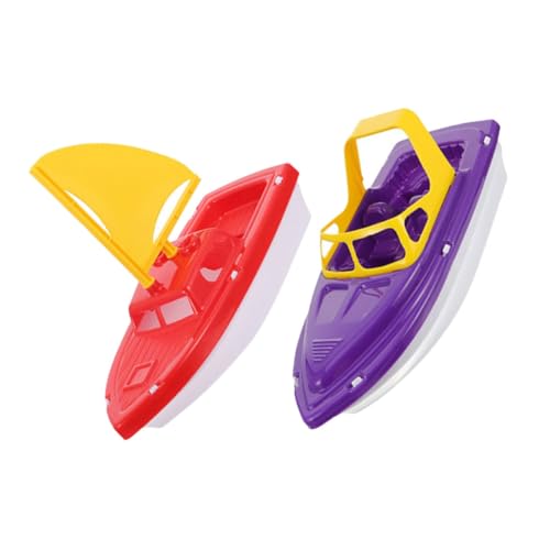 minkissy 2 Stück Teiliges Set Badeboot Kunststoff Segelboot und Speedboot für Strand Badewanne und Poolspiele Sicher und Langlebig von minkissy