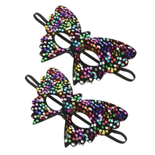 minkissy 2 Stück Teiliges Venezianisches Maskenball Damen Halbgesichts Schmetterlingsmasken mit Pailletten für Karneval Halloween Fasching Party Elastisches Band minkissy 2 Stück Teiliges Venezianisches Maskenball Damen Halbgesichts Schmetterlingsmasken mit Pailletten für Karneval Halloween Fasching Party Elastisches Band von minkissy