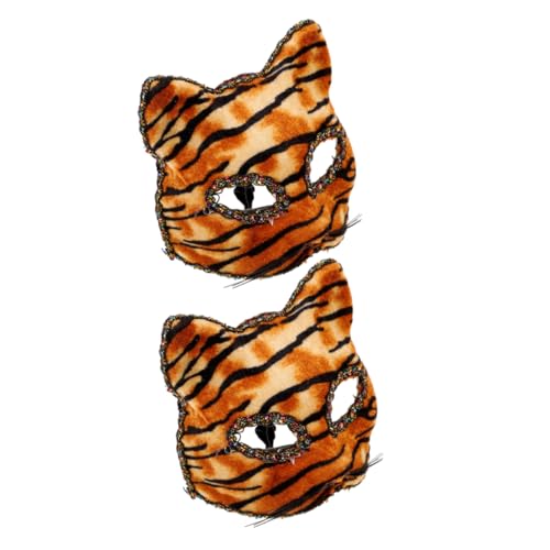 minkissy 2 Stück Tiger Maske Cosplay-tiermaske Masken Für Erwachsene Cosplay Maskerade Maskiert Männer Karnevalsmaske Männer Cosplay-maske Tierische Partymaske Kostüm-party-maske Stoff von minkissy