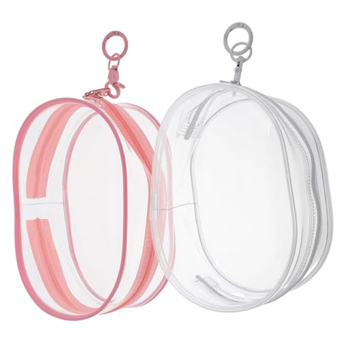 minkissy 2 Stück Transparente Figurentaschen mit Schlüsselanhänger PVC Mini Display Bags für Sammlerstücke Organisierer für Puppen und Figuren für Enthusiasten von minkissy