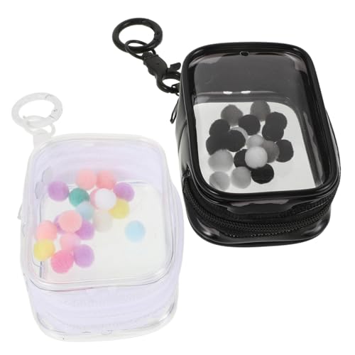 minkissy 2 Stück Transparente Puppen Aufbewahrungstasche Mini Doll Bag mit Schlüsselanhänger und für Sammlerfiguren und Praktisch für Aufbewahrung von Miniaturen von minkissy