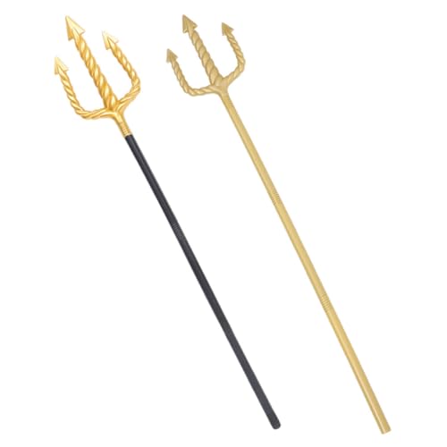 minkissy 2 Stück Trigeminus Performance Requisiten Dreizack-Cosplay Halloween-dreizack-stütze Dreizack-kostüm-Requisite Dreizack Für Kinderkostüm Trident Halloween Prop Teufelsgabel Plastik von minkissy