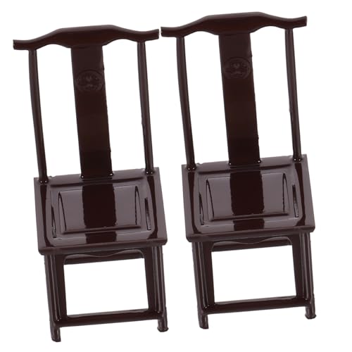 minkissy 2 Stück Vintage Miniatur Stuhl Modell aus Langlebigem Abs Puppenhaus Möbel Mini Stuhl für Wohnzimmer Schlafzimmer Balkon Miniatur Puppenstubenmöbel Zubehör von minkissy