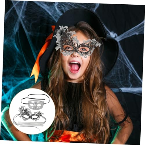 minkissy 2 Stück Vintage Teilig Damen Halbgesichts Spitzen Design Kunststoff Karneval Halloween Party Cosplay Zubehör für Frauen Muster minkissy 2 Stück Vintage Teilig Damen Halbgesichts Spitzen Design Kunststoff Karneval Halloween Party Cosplay Zubehör für Frauen Muster von minkissy