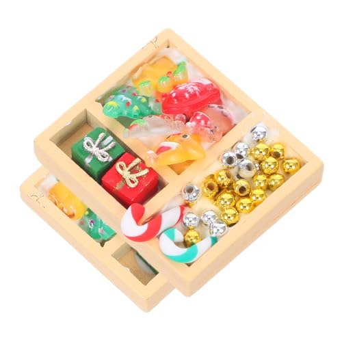 minkissy 2 Stück Weihnachts Dollhouse Dekoration Bunte Candy Ornamente für Kreative Bastelprojekte und Festliche Anlässe als Zubehör für Puppenhäuser von minkissy