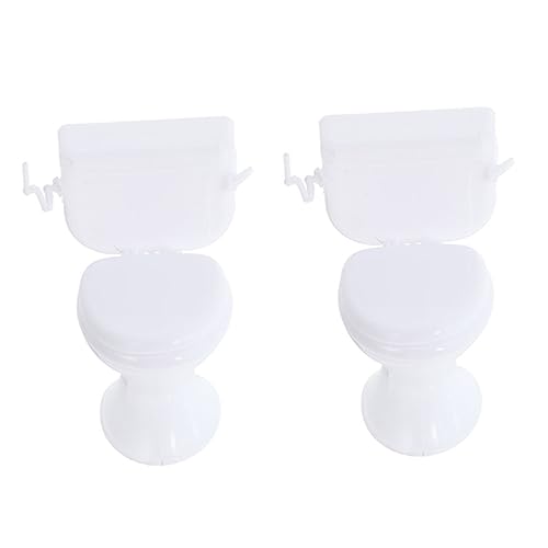 minkissy 2 Stück Weiße Miniatur Toilette Puppenhaus Badezimmer Zubehör Modell Teiliges Mini Badezimmermöbel für Dekoration minkissy 2 Stück Weiße Miniatur Toilette Puppenhaus Badezimmer Zubehör Modell Teiliges Mini Badezimmermöbel für Dekoration von minkissy