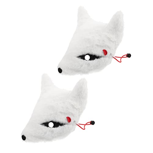 minkissy 2 Stück Wiederverwendbare Fuchs Maske Kreatives Design für Halloween Karneval Tragbare Tiermaske für Kostüme und Theateraufführungen von minkissy