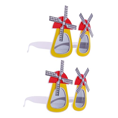 minkissy 2 Stück Windmühlengläser rahmen Neuartige Partybrille Geburtstagsfoto -Foto -Requisiten neuartige Sonnenbrille lustige Partybrille Leichte Cartoon-Brille geburtstag brille Abs von minkissy