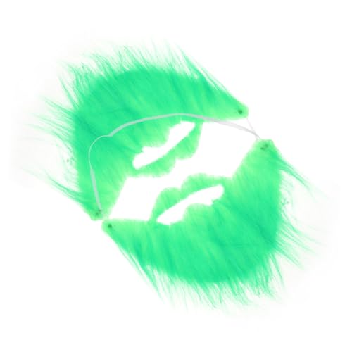 minkissy 2 Stück grüner Kunstbart gefälscht Bartbalsam Bartschere Bartwachs Bart Dekoration Bartöl Bart-Kit St Patrick's Day Kostümzubehör St. Patricks Day Decor Falsch Bart Kunstfell Green von minkissy