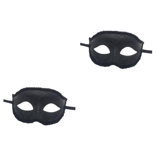 minkissy 2 x Maskenmaske, Kleider, Maskerade, Kostüm, Augenmaske, schwarz, Kostüm, Maske, Partymaske, für Herren und Damen, Halloween von minkissy