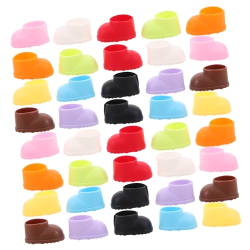 minkissy 20 Paare Mini Puppenstiefel Weiche Kunststoff Miniatur Schuhe Für Puppen Vielseitige Doll Boots Für Kostüme Und Alltagsspielzeug von minkissy
