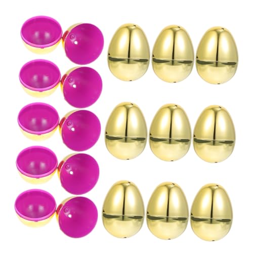 minkissy 20 Stück Befüllbare Plastik Ostereier Gold zum Befüllen von Süßigkeiten und Kleinen Geschenken Leichte Dekorative Easter Party Supplies für Ostertisch Ostereiersuche und von minkissy