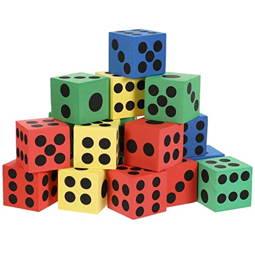 minkissy 20 Stück Bunte Eva Würfel Lernspielzeug für Mathe Spiele und Kreative Aktivitäten für Partys und Zufällige Farbe Zufällige Farbe von minkissy