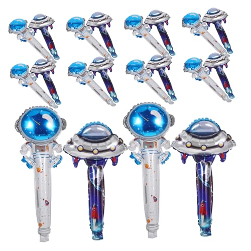 minkissy 20 Stück Folie Für Und Aufblasbare Weltraum Ufo Kreative Cartoon Luftballons Geformt Einzigartiges Party Layout Für Mädchen Entzückende Astronauten Stick Ornament Zubehör von minkissy