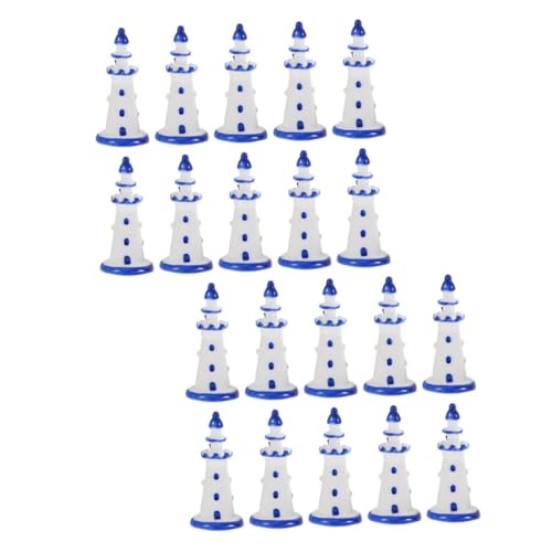 minkissy 20 Stück Harz Leuchtturm Figur für DIY Mikro Landschaft Mediterraner Stil für Aquarien und Tischdekoration von minkissy