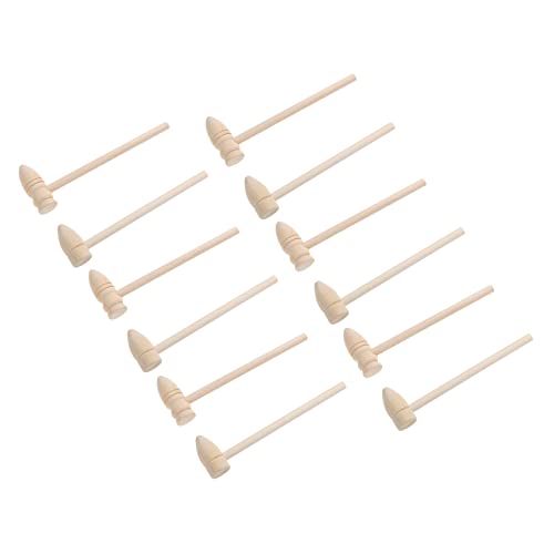 minkissy 20 Stück Holzhammer Praktische Mini Hämmer für Bastelprojekte Lotto und Kuchen Sicheres und Gesundes Material für Kreative Spiele und DIY Deko von minkissy